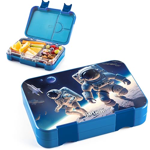 Jarlson® Brotdose Kinder mit Fächern - TONI Lunchbox - Bento Box auslaufsicher – Jausenbox für Kindergarten und Schule - Mädchen und Jungen | Vesperbox | Snackbox (Weltraum) von Jarlson