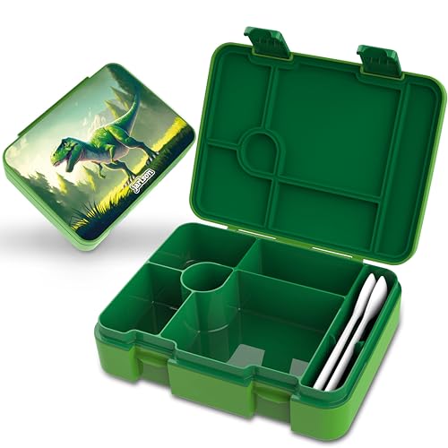 Jarlson® Brotdose Kinder mit Fächern | Lunchbox BPA frei | Bento Box auslaufsicher | Snackbox | Jausenbox für Kindergarten und Schule | inkl. Besteck - 1400 ml | LUMI (Extra Groß) von Jarlson