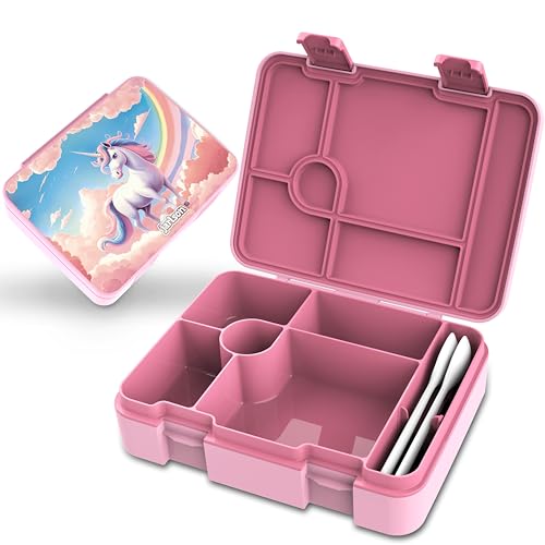 Jarlson® Brotdose Kinder mit Fächern | Lunchbox BPA frei | Bento Box auslaufsicher | Snackbox | Jausenbox für Kindergarten und Schule | inkl. Besteck - 1400 ml | LUMI (Extra Groß) von Jarlson