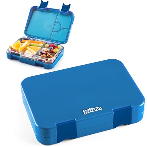 Jarlson® Brotdose für Kinder mit 6 Fächern TONI - Lunchbox - Bento Box auslaufsicher – Jausenbox für Kindergarten und Schule - Mädchen und Jungen - | Brotbox | Snackbox (Blau) von Jarlson