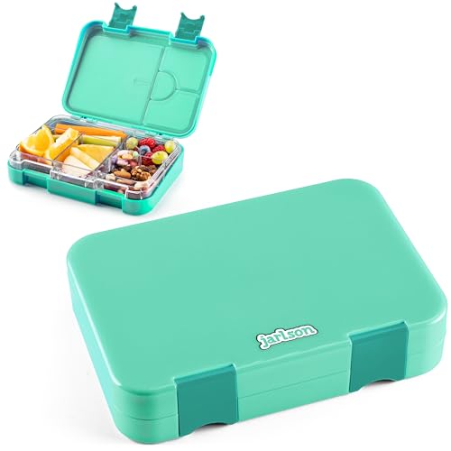 Jarlson® Brotdose für Kinder mit 6 Fächern TONI - Lunchbox - Bento Box auslaufsicher – Jausenbox für Kindergarten und Schule - Mädchen und Jungen - | Brotbox | Snackbox (Türkis) von Jarlson