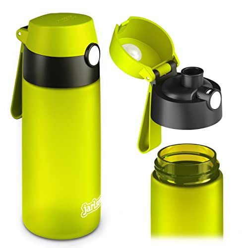 Jarlson® Trinkflasche Kinder MIKI - Wasserflasche 500ml - BPA frei - auslaufsicher - Kinderflasche - Tritan Flasche für Schule, Kindergarten (Neongrün) von Jarlson
