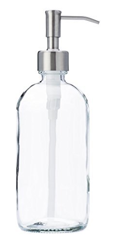 Seifenspender und Lotionspender aus Glas, mit Edelstahlpumpe, 473 ml, 1 Stück von Jarmazing Products