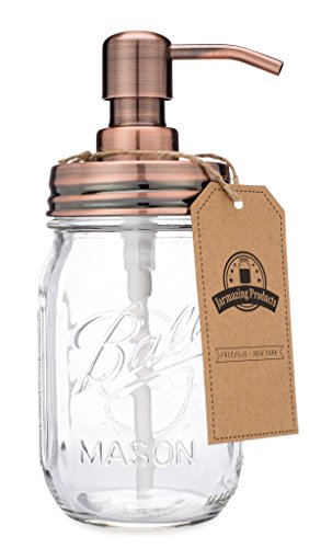 Jarmazing Produkte Klassischer Landhaus-Einmachglas- Seifenspender - Kupfer - Mit 16-Unzen-Ball-Einmachglas Jarmazing Produkte Klassischer Landhaus-Einmachglas- Seifenspender - Kupfer - Mit 16-Unzen-Ball-Einmachglas von Jarmazing Products