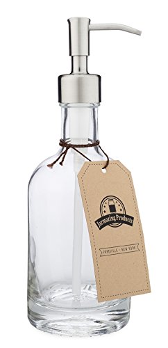 Schwerer Seifen- und Lotionspender aus Glas mit Edelstahlpumpe - 12 Unzen - von Jarmazing Produkte von Jarmazing Products