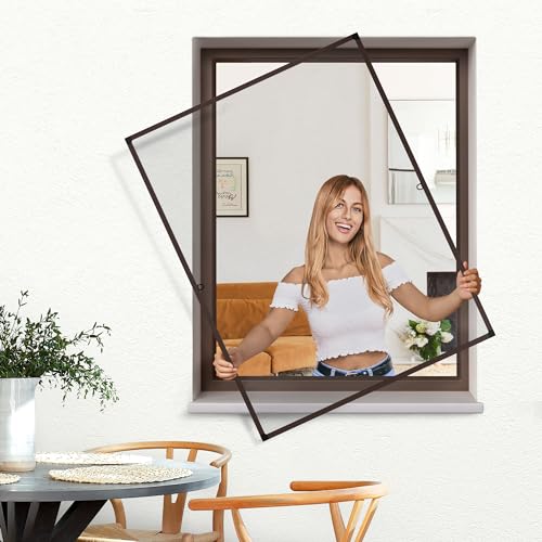 jarolift Fliegengitter Fenster Profi Line, Insektenschutz Fliegenschutzgitter Spannrahmen, Kürzbar, Alurahmen, 130 cm x 150 cm (B x H), Rahmenfarbe Braun jarolift Fliegengitter Fenster Profi Line, Insektenschutz Fliegenschutzgitter Spannrahmen, Kürzbar, Alurahmen, 130 cm x 150 cm (B x H), Rahmenfarbe Braun von jarolift