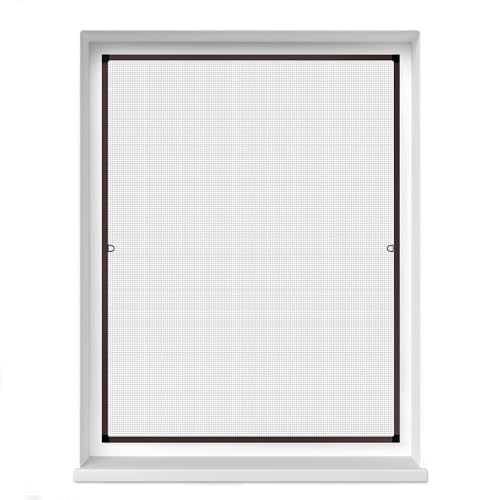 jarolift Fliegengitter Fenster Profi Line, Insektenschutz Fliegenschutzgitter Spannrahmen, Kürzbar, Alurahmen, 60 cm x 150 cm (B x H), Rahmenfarbe Braun von jarolift