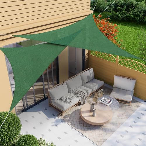 jarolift Sonnensegel Rechtwinklig Atmungsaktiv Sonnenschutz Sichtschutz für Balkon Terrasse Garten HDPE-Gewebe, 510 x 360 x 360 cm, Grün von jarolift