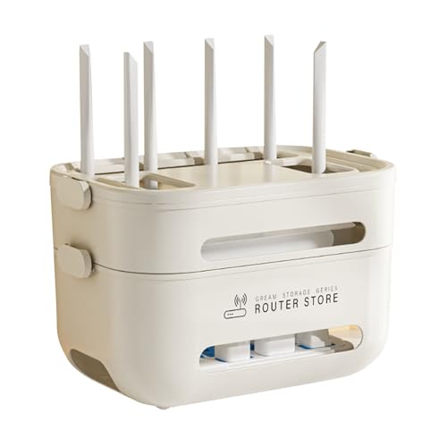 Jarsense WiFi Router Desktop Aufbewahrungsbox - 2-lagiger, englischer Druck, dekorativer Kabel-Organizer für Set-Top-Box & WLAN-Router, Regal mit staubdichter Abdeckung, belüftet & einfache Montage Jarsense WiFi Router Desktop Aufbewahrungsbox - 2-lagiger, englischer Druck, dekorativer Kabel-Organizer für Set-Top-Box & WLAN-Router, Regal mit staubdichter Abdeckung, belüftet & einfache Montage von Jarsense