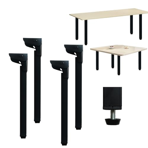Jarshtime Klapptischbeine 4 Stück Faltbare Tischbeine 40cm Metall Klappbar Möbelfüße Höhenverstellbar für Tische Esstisch Couchtisch Schreibtisch Schwarz von Jarshtime