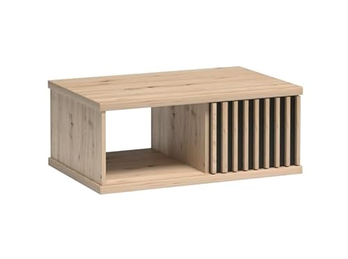 Jarstol Couchtisch Cali C-8 - stilvolle Wohnzimmer-Lounge-Tisch in Artisan Eiche - Stauraum mit Schublade & Regalfächern - modernes Design von Jarstol