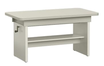 Jarstol Couchtisch Janek - ausziehbarer & höhenverstellbarer Tisch - von 116 auf 156 cm erweiterbar - Kraft Weiß - mit Ablagefach - ideal für Wohnzimmer & Essbereich von Jarstol