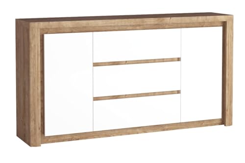 Jarstol Kommode LIVINIO L-8 - extra breite Wohnzimmerkommode mit 3 Schubladen & Soft-Close - Ribbeck Eiche - mit LED-Beleuchtung Jarstol Kommode LIVINIO L-8 - extra breite Wohnzimmerkommode mit 3 Schubladen & Soft-Close - Ribbeck Eiche - mit LED-Beleuchtung von Jarstol