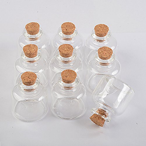 20 ml transparente Glaskorkflaschen, zum Basteln, Fläschchen, leere Wunschflaschen, Dosen, Do-it-yourself-Phiolen für Hochzeitsparty (12, 20 ml) von Jarvials