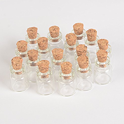 Jarvials 100pcs 0.6ml Mini transparente Glasflasche mit Korken, sehr süße Glasflasche. (0.6ml, Clear) von Jarvials