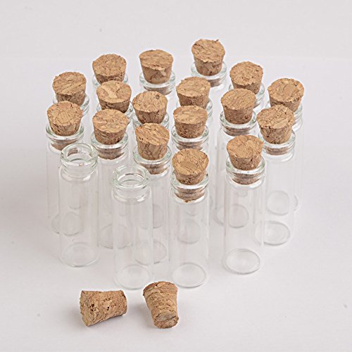 Jarvials 100pcs 2ml Transparente Glasflasche Mit Korken,Kleine und süße Glasflaschen, Gepaart Mit Einem Einzigartigen Geschenk (2ml) von Jarvials