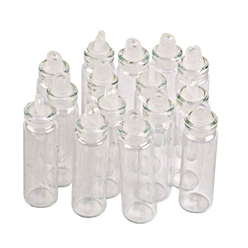Jarvials 100pcs 2ml Transparente Glasflasche mit Gummistopfen，Der Gummistopfen kann durch Aufstecken des Seils in eine kristallklare Anhängerflasche verwandelt werden. (2ml) von Jarvials