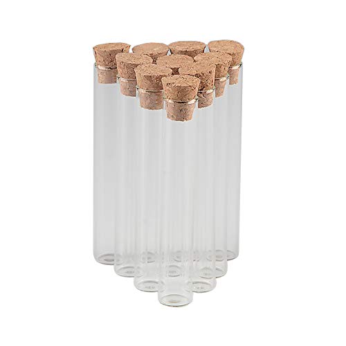 Jarvials 100pcs 5ml Transparente Glasflasche mit Kork, Öffnung 12mm, 7 Verschiedene Größen von kleinen Glasflaschen (5ml) von Jarvials