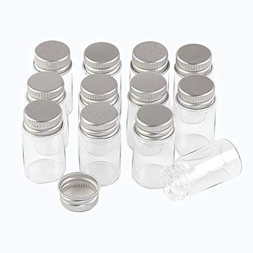 Jarvials 100pcs 7ml Leere transparente Glasflaschen, Silberne Aluminiumabdeckung macht die Glasflasche versiegelter. (100, 7ml) von Jarvials