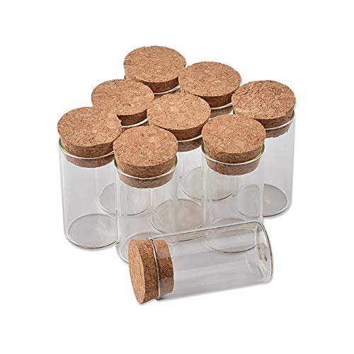 Jarvials 100pcs Leere Glasflaschen mit Korken Lucency Fläschchen Gläser Behälter für Lebensmittel Flüssigkeit Geschenke Lagerung 15ml Glasflaschen Großhandel (100, 15ml) von Jarvials