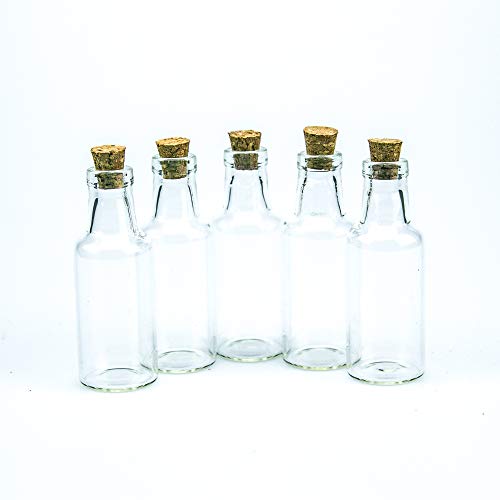Jarvials 12pcs 12ml Transparente Glasflasche mit Korkenstopfen. Es hat auch eine Flasche namens Wishing Bottle, die Ihre Wünsche ans Meer bringen kann. (12, 12ml) von Jarvials