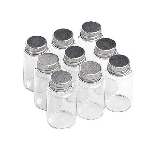 Jarvials 12pcs 15ml Leere transparente Glasflaschen, Silberne Aluminiumabdeckung Macht die Glasflasche versiegelter. (12, 15ml) von Jarvials