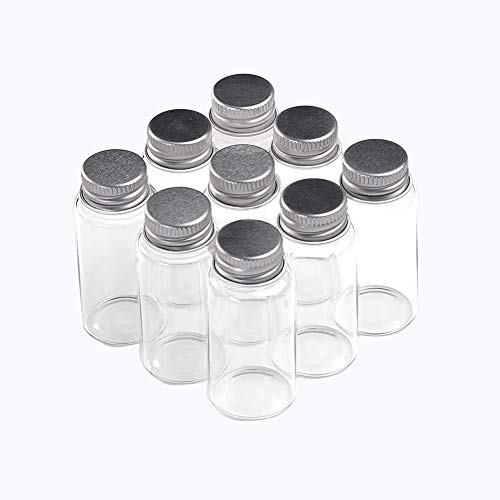 Jarvials 12pcs 20ml Leere transparente Glasflaschen, Silberne Aluminiumabdeckung Macht die Glasflasche versiegelter. (12, 20ml) von Jarvials