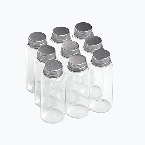 Jarvials 12pcs 25ml Leere transparente Glasflaschen, Silberne Aluminiumabdeckung Macht die Glasflasche versiegelter. (12, 25ml) von Jarvials