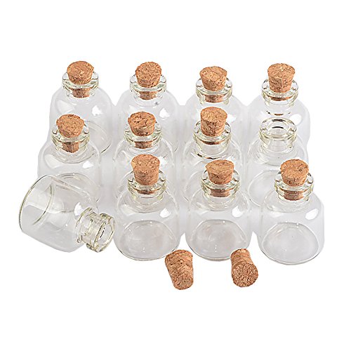 Jarvials 12pcs Neun Verschiedene Arten von transparenten Glasflaschen mit Korken, die Kapazität der Glasflaschen beträgt 4ml (12, 4ml) von Jarvials