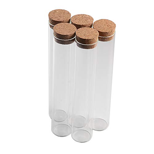 Jarvials 150ml reagenzglas glasflasche mit Kork, große kapazitäten für mehr Dinge mit großem Durchmesser (6, 150ml) von Jarvials