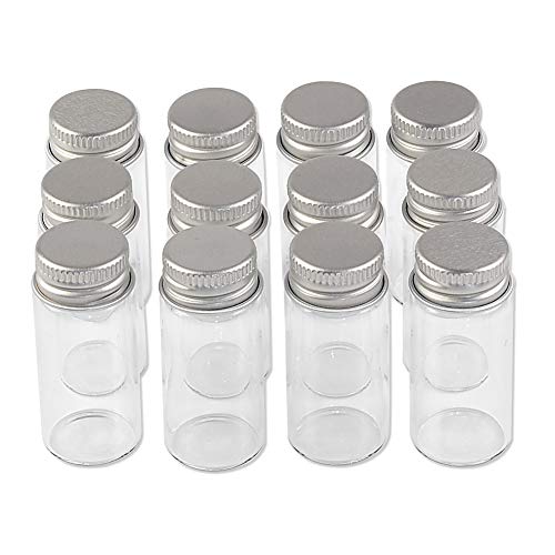 Jarvials 24pcs 10ml Leere transparente Glasflaschen, Silberne Aluminiumabdeckung Macht die Glasflasche versiegelter. (24, 10ml) von Jarvials