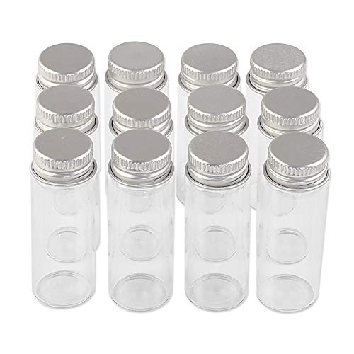 Jarvials 24pcs 14ml Leere transparente Glasflaschen, Silberne Aluminiumabdeckung Macht die Glasflasche versiegelter. (24, 14ml) von Jarvials