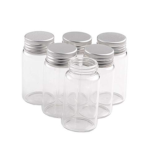 Jarvials 24pcs 50ml Leere transparente Glasflaschen, Silberne Aluminiumabdeckung Macht die Glasflasche versiegelter. (24, 50ml) von Jarvials