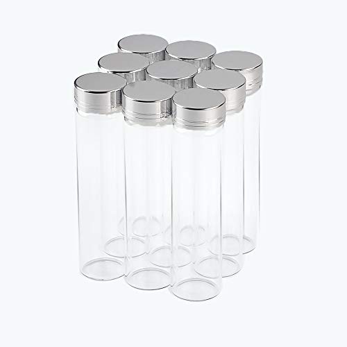 Jarvials 24pcs 60ml Transparente Glasflasche, Silber Aluminiumkappe. (Silver, 60ml) von Jarvials