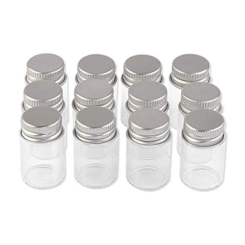 Jarvials 24pcs 6ml Leere transparente Glasflaschen, Silberne Aluminiumabdeckung Macht die Glasflasche versiegelter. (24, 6ml) von Jarvials