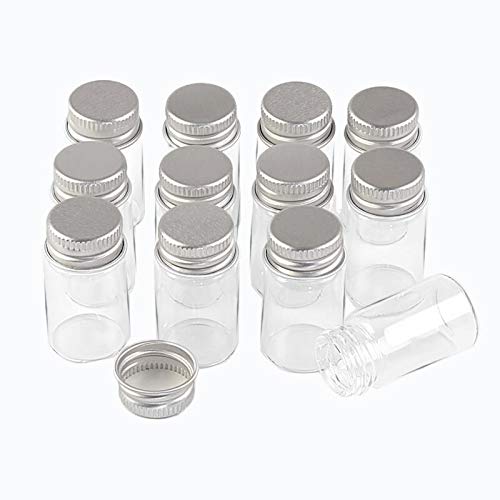 Jarvials 24pcs 7ml Leere transparente Glasflaschen, Silberne Aluminiumabdeckung Macht die Glasflasche versiegelter. (24, 7ml) von Jarvials