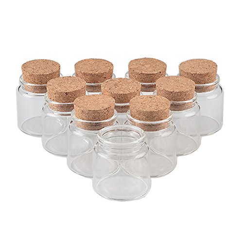 Jarvials 24pcs Außendurchmesser 47mm vier verschiedene arten von klaren flaschen mit korken (24, 50ml) von Jarvials