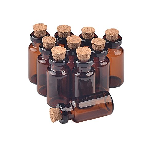 Jarvials 50pcs 2ml Mini braune Glasflasche mit Korken, Sehr spezielle und personalisierte Glasflaschen (2ml) von Jarvials