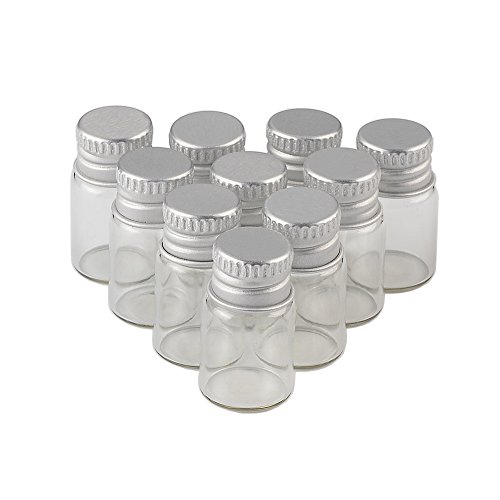 Jarvials 50pcs 2ml Transparente Glasflasche mit Aluminiumdeckel, Silberne Aluminiumabdeckung, um die Glasflaschendichtheit zu verbessern. (2ml, Silver) von Jarvials