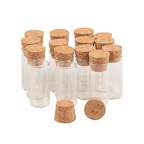 Jarvials 50pcs 3ml Transparente Glasflasche des äußeren Durchmessers 16mm mit Korken, dekorative Flasche, Handwerksflasche, Speicherflasche, Feriengeschenk. (3ml) von Jarvials