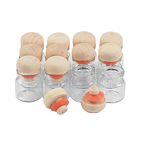Jarvials 50pcs 4ml Außendurchmesser 22mm transparente Glasflasche mit Korkstopfen,Der Flaschenverschluss hat einen Gummiring.，Bessere Abdichtung (4ml) von Jarvials