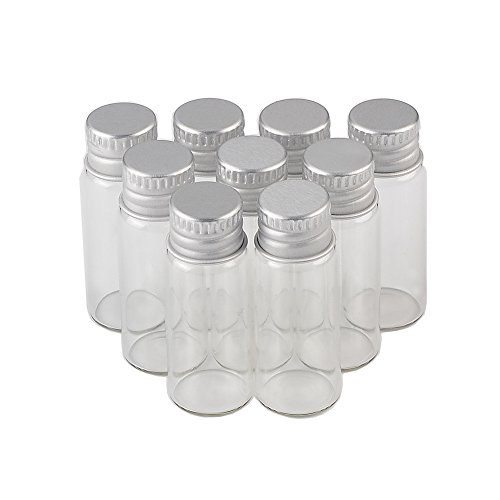 Jarvials 50pcs 4ml Transparente Glasflasche mit Aluminiumdeckel, Silberne Aluminiumabdeckung, um die Glasflaschendichtheit zu verbessern. (4ml, Silver) von Jarvials