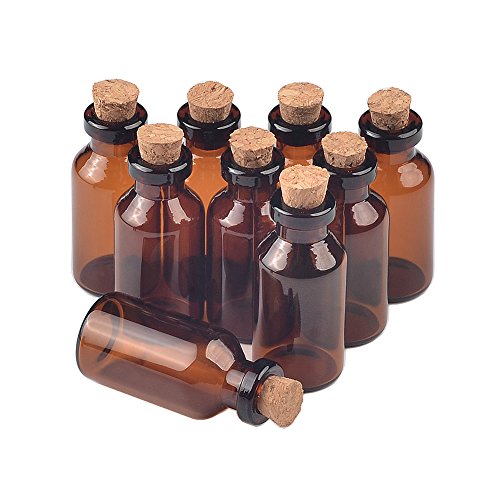 Jarvials 50pcs 5ml Mini braune Glasflasche mit Korken, Sehr spezielle und personalisierte Glasflaschen (5ml) von Jarvials