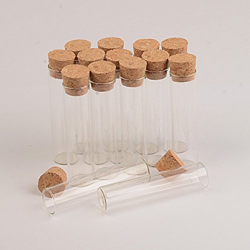 Jarvials 50pcs 6ml Transparente Glasflasche des äußeren Durchmessers 16mm mit Korken, dekorative Flasche, Handwerksflasche, Speicherflasche, Feriengeschenk. (6ml) von Jarvials