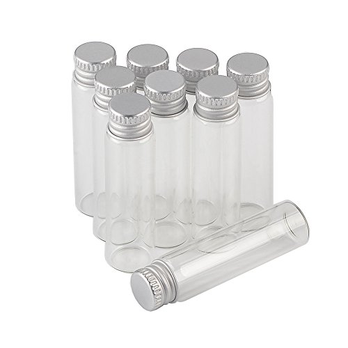 Jarvials 50pcs 6ml Transparente Glasflasche mit Aluminiumdeckel, Silberne Aluminiumabdeckung, um die Glasflaschendichtheit zu verbessern. (6ml, Silver) von Jarvials