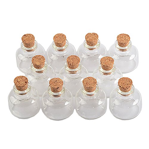 Jarvials 50pcs Neun verschiedene Arten von transparenten Glasflaschen mit Korken, die Kapazität der Glasflaschen beträgt 10ml (50, 10ml) von Jarvials