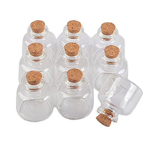 Jarvials 50pcs Neun verschiedene Arten von transparenten Glasflaschen mit Korken, die Kapazität der Glasflaschen beträgt 20ml (50, 20ml) von Jarvials