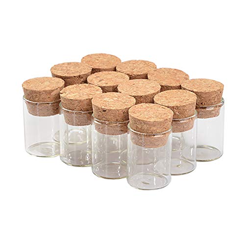 Jarvials 5ml transparente Glasflasche mit Korkenverschluss，Gerade Münder, Industrieprodukte, Lebensmittelsicherheitsglasflaschen ... 100 Anzüge. (100, 5ml) von Jarvials