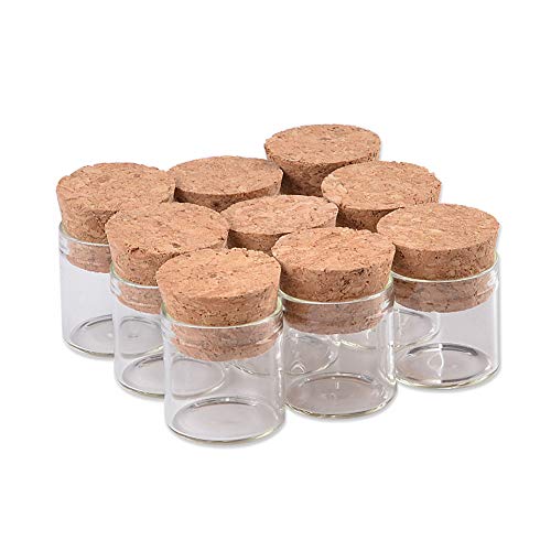 Jarvials 5ml transparente Glasflasche mit Korkenverschluss，Weihnachtsgeschenke die dekorativen flasche diy - glasflasche 24 Anzüge. (24, 5ml) von Jarvials