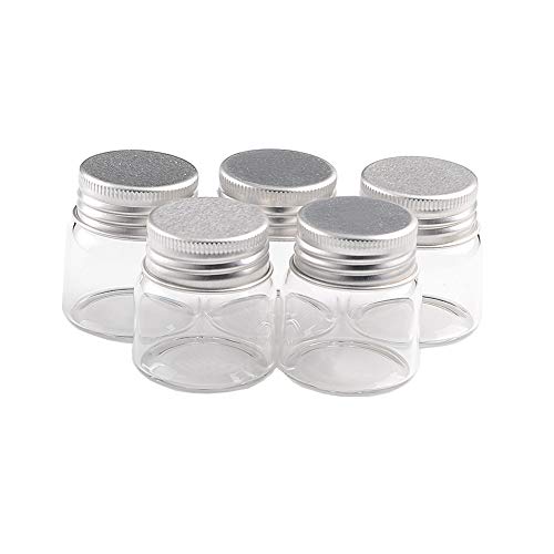 Jarvials 6pcs 20ml Leere transparente Glasflaschen, Silberne Aluminiumabdeckung Macht die Glasflasche versiegelter. (6, 20ml) von Jarvials